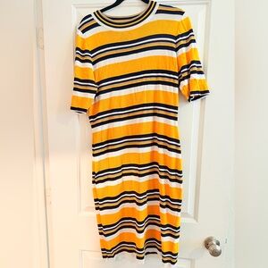 Striped Yellow and Blue Ashley Stewart Dress